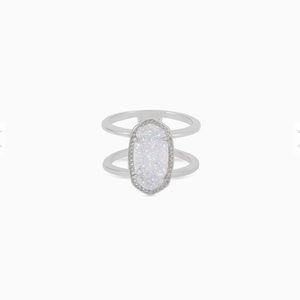 Elyse Silver Ring In Iridescent Drusy Size 8